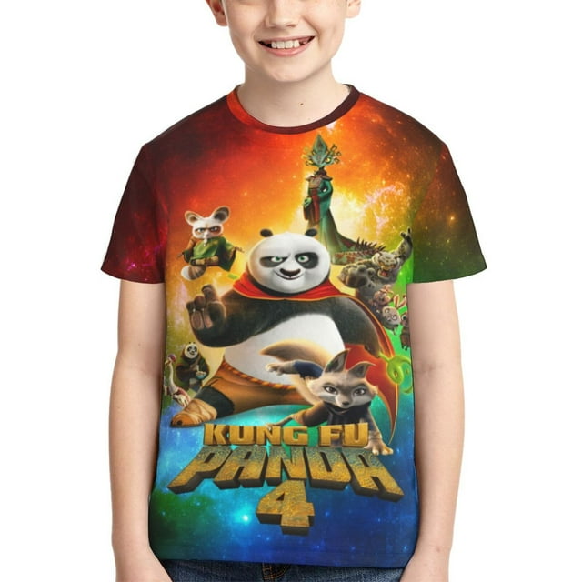 Boys Girls Kung Fu Panda T-Shirts 3D Printed Novelty Short Sleeve ...