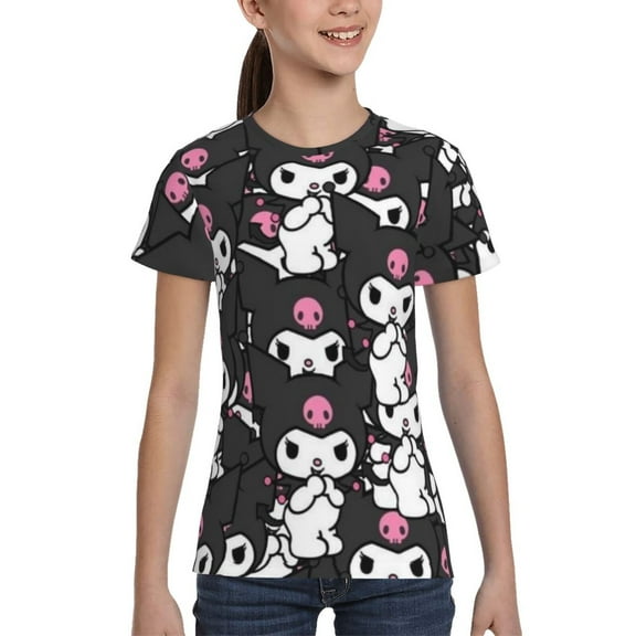 Boys Girls Kuromi And My Melody Shirt Graphic T-Shirt Crewneck Short Sleeve 3d Colorful Tops Tees
