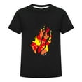 thumbnail image 1 of Boys & Girls Lava Flame Red Yellow Fire Scratch Tiger Claw Children Flame Design Casual Shirt – Preston Gamer Tee, 1 of 4