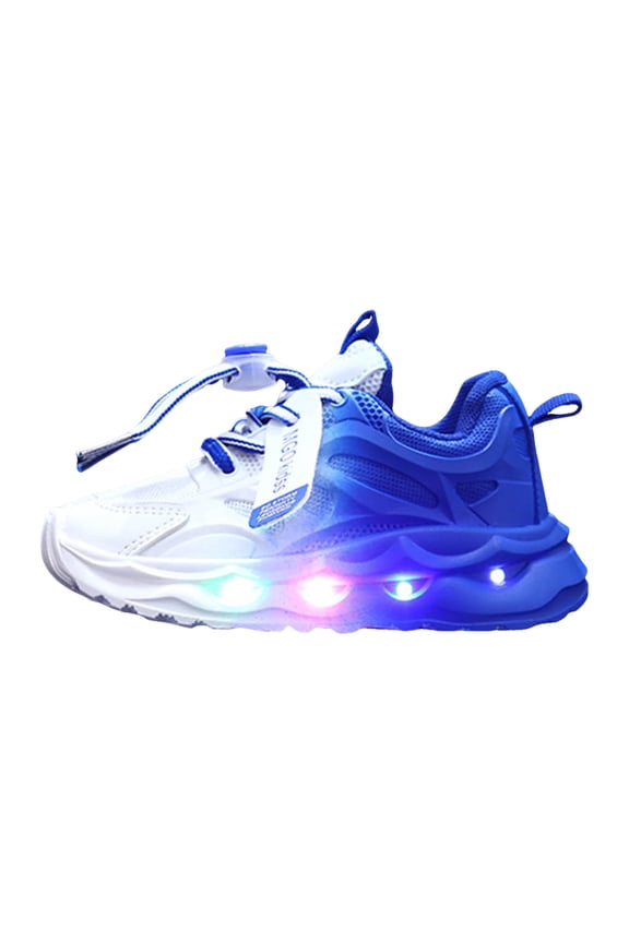 Boys Girls Light Up Casual Sport Shoes Lightweight Mesh LED Flashing Slip On Sneakers for Toddler