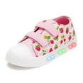 Boys Girls Light Up Sneakers Toddler Canvas Shoes Kids Easy Fasten