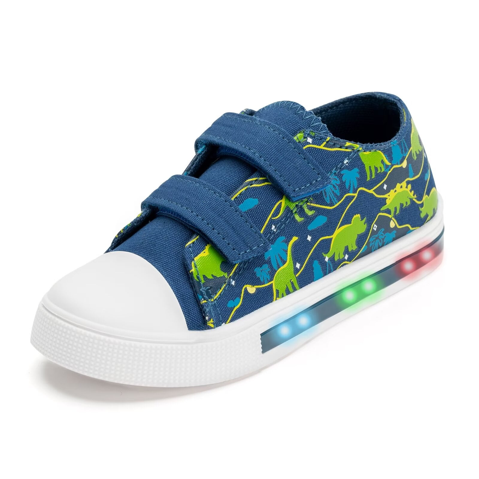 Boys Girls Light Up Sneakers Toddler Canvas Shoes Kids Easy Fasten