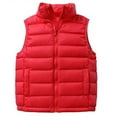 thumbnail image 1 of Boys Girls Lightweight down Vests, Winter Warm Sleeveless Puffer Jacket Cute Padded Quilted Outwear New Girls Vests Fashion Casual for Fall Red 5-6 Years, 1 of 2