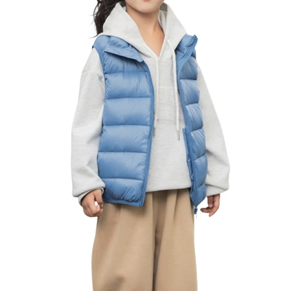 Boys Girls Lightweight down Vest Sleeveless Puffer Coat Warm Quilted Gilet