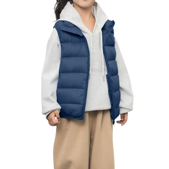 Boys Girls Lightweight down Vest Sleeveless Puffer Coat Warm Quilted Gilet