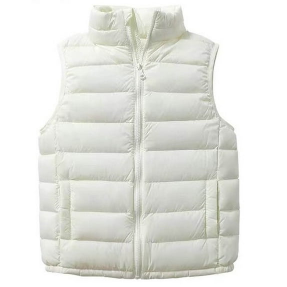 Boys Girls Lightweight down Vests, Winter Warm Sleeveless Puffer Jacket Cute Padded Quilted Outwear New Lightweight Jacket Girls White 3-4 Years