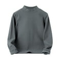 thumbnail image 1 of Boys Girls Long Sleeve Cotton T-Shirt High Collar Soft Breathable Unisex Top For Kids Layering Comfort Fit Basic Tee,Size:9-10 Years, 1 of 4