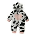 Boys Girls Long Sleeve Dairy Cow Hooded Romper Jumpsuit Baby Girl