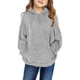 thumbnail image 1 of Boys Girls Long Sleeve Hoodie Tops Casual Long Sleeve Pullover With Pockets, Thick Winter Warm Jacket Leisure For Kids,Size:4-5 Years, 1 of 7
