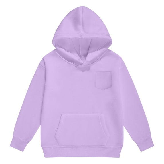Boys Girls Long Sleeve Hoodie Tops Casual Long Sleeve Pullover With Pockets, Thick Winter Warm Jacket Leisure For ,Size:2-3 Years