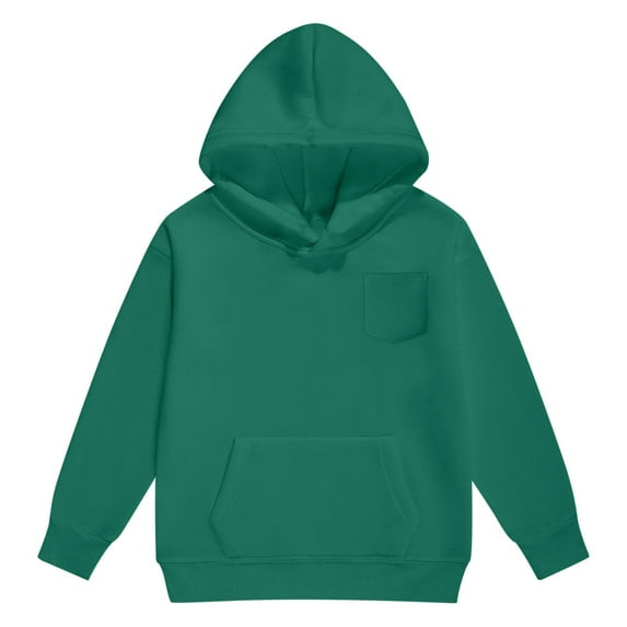 Boys Girls Long Sleeve Hoodie Tops Casual Long Sleeve Pullover With Pockets, Thick Winter Warm Jacket Leisure For ,Size:2-3 Years
