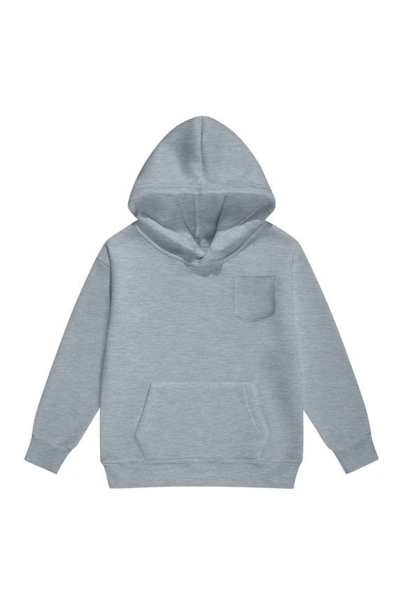 Boys Girls Long Sleeve Hoodie Tops Casual Long Sleeve Pullover With Pockets, Thick Winter Warm Jacket Leisure For Teen,Size:6-7 Years