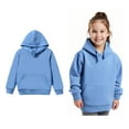 thumbnail image 1 of Boys Girls Long Sleeve Pullover Hooded Sweatshirt Solid Color Patchwork Design Casual Tops for Toddler Kids Comfortable Blouse Outfits, 1 of 8