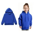 thumbnail image 1 of Boys Girls Long Sleeve Pullover Hooded Sweatshirt Solid Color Patchwork Design Casual Tops for Toddler Kids Comfortable Blouse Outfits, 1 of 3