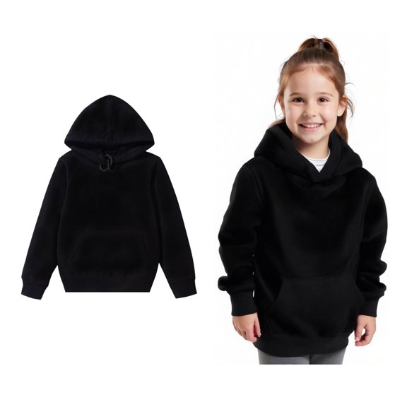 Boys Girls Long Sleeve Pullover Hooded Sweatshirt Solid Color Patchwork Design Casual Tops for Toddler Kids Comfortable Blouse Outfits
