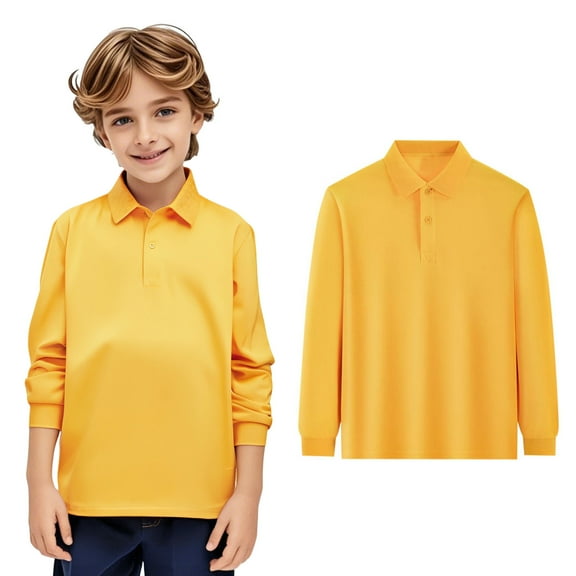 Boys Girls Long Sleeve Solid Color Shirt Cotton Shirt Top Tee For Kids