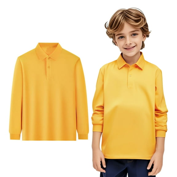 Boys Girls Long Sleeve Solid Color Shirt Cotton Shirt Top Tee For Kids