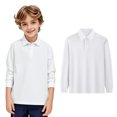 thumbnail image 1 of Boys Girls Long Sleeve Solid Color Shirt Cotton Shirt Top Tee For Kids, 1 of 4