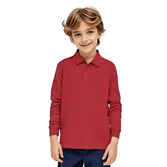 Boys Girls Long Sleeve Solid Color Shirt Cotton Shirt Top Tee For Kids
