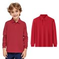 thumbnail image 1 of Boys Girls Long Sleeve Solid Color Shirt Cotton Shirt Top Tee For Kids, 1 of 4