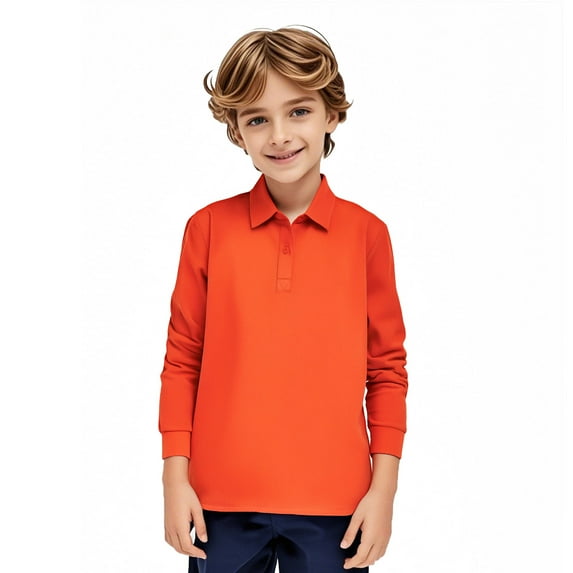 Boys Girls Long Sleeve Solid Color Shirt Cotton Shirt Top Tee For Kids