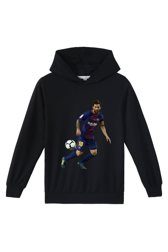 Boys Girls Long Sleeve Sweatshirts with Hood,Messi_10 Pullover Hoodies Graphic Casual Tops for Teen
