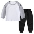thumbnail image 1 of Boys Girls Lounge Sets 2 Piece Soft Cotton Raglan Long Sleeve Crewneck Tops and Joggers Pant Sweatsuit Outfits (3 Years, Gray), 1 of 5