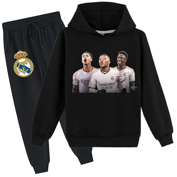 Boys Girls Mbappé Loose Breathable Sweatshirts Hoodies Kids Graphic Print Fall Long Sleeve Tops Pants Set