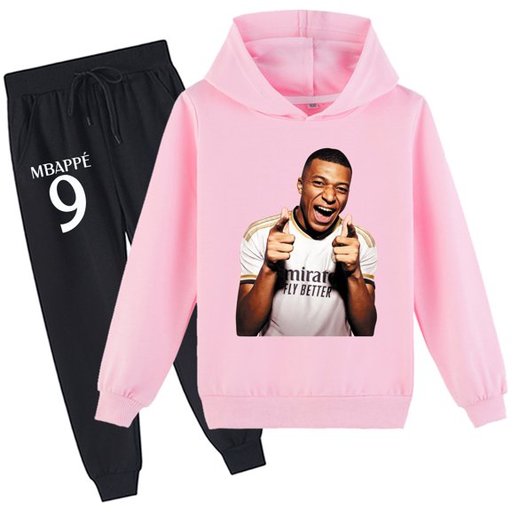 Boys Girls Mbappé Pullover Sweatshirt with Jogger Pants Set Graphic Lovely Sweatshirt Hoodies Outfits