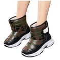 thumbnail image 1 of Boys Girls Mid Calf Fleece Lined Snow Boots Waterproof Winter Boots for Toddler Kids Non Slip Ankle Hiking Booties Green Size 13 Little Child, 1 of 5