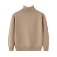 thumbnail image 1 of Boys Girls Mock Turtleneck Sweater Kids Fashion Long Sleeve Knit Pullover Sweaters 2-14 Years Khaki, 1 of 9