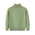 thumbnail image 1 of Boys Girls Mock Turtleneck Sweater Kids Fashion Long Sleeve Knit Pullover Sweaters 2-14 Years Mint Green, 1 of 9