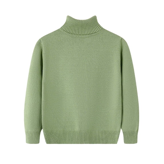 Boys Girls Mock Turtleneck Sweater Kids Fashion Long Sleeve Knit Pullover Sweaters 2-14 Years Mint Green