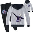 thumbnail image 1 of Boys Girls Neymar Graphic Zipper Hooded Jacket Sweatshirt with Hood Sweatpants 2 Pieces Sweatsuit Outfits, 1 of 7