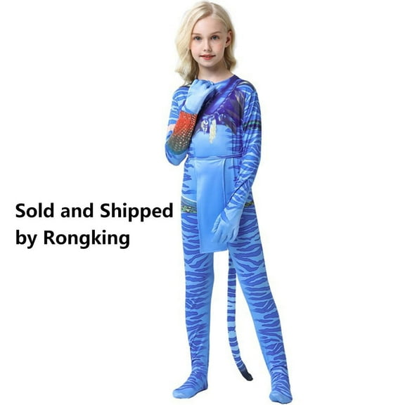 Boys Girls Jumpsuit Blue Aliens Cosplay Costume Bodysuit for 3-10 Year