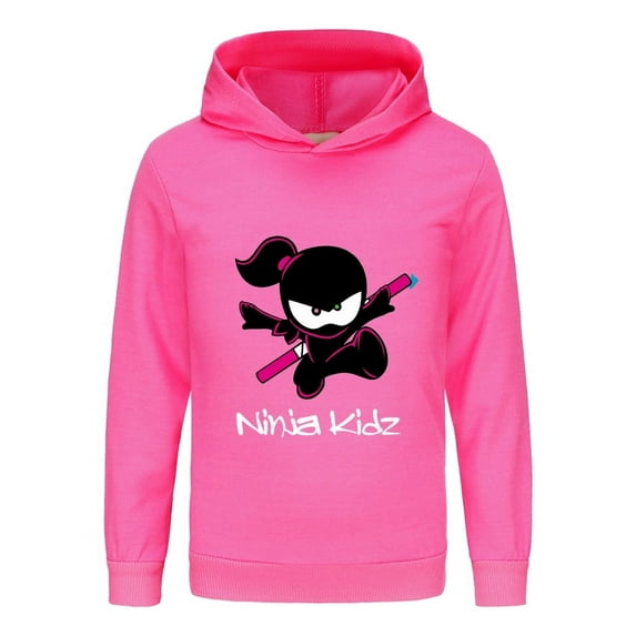 Boys Girls Ninja Kidz Hoodie – Kids Long Sleeve Sweatshirt with Colorful Print, Casual Cosplay Top