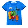 thumbnail image 1 of Boys Girls Number Block Anime Cartoon Graphics Printed Casual Sport T-Shirts Summer Short Sleeve Crewneck Breathable Shirt Soft Active Tops Theme Party Tees Cotton Novelty Clothes Kids Gift 4-13, 1 of 2