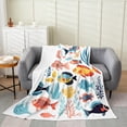 thumbnail image 1 of Boys Girls Ocean Fish Flannel Fleece Throw Blanket Twin 60"x80" Sealife Fuzzy Blanket Kids Cute Cartoon Fish All Season Bed Blanket Nature Marine Animal Teens Plush Blanket Utra Soft Bed Set, 1 of 6