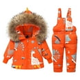 thumbnail image 1 of Boys Girls One Piece Snowsuit Jackets Coats Fashion Solid Color Down Jackets Keep Thickening Warm Outdoor Coat Jumpsuit Set, 1 of 4