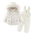thumbnail image 1 of Boys Girls One Piece Snowsuit Jackets Coats Fashion Solid Color Down Jackets Keep Thickening Warm Outdoor Coat Jumpsuit Set, 1 of 9