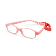 Boys Girls Optical Glasses Frame with Strap Size 49-16 No Screw Flexible One-piece Kids Glasses with Cord Age 6-8Yrs