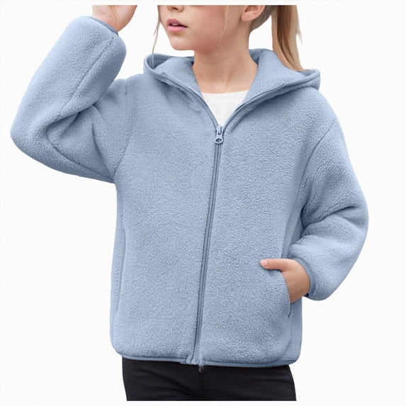 Boys and Girls Oversized Hoodies Baggy Zip Up Classic Hooded Sweatshirts Casual Solid Long Sleeve Jacket with Pockets 6-12 Months 12-24 Months 2T 3T 4T 5T 6T 7T 8T 9T Children(Light Blue,3-4 Years)