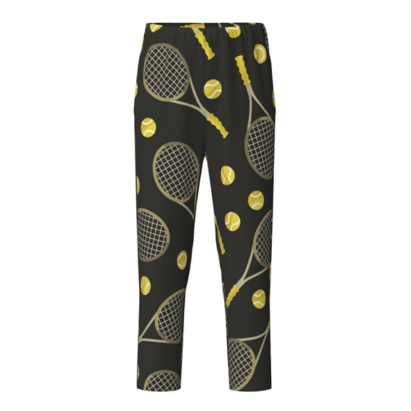 Boys Girls Pajama Pants Lounge Bottoms Kids Soft Comfy Casual with Pockets, Sports Pattern Tennis Ball