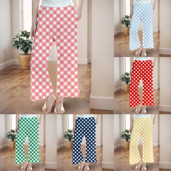 Boys Girls Pajamas Plaid Print Pajama Pants Long Bottoms ,Christmas Plaid Fleece Pajama Pants Elastic Waist Comfortable pjs for Teen Girls(Navy,6-7 Years)