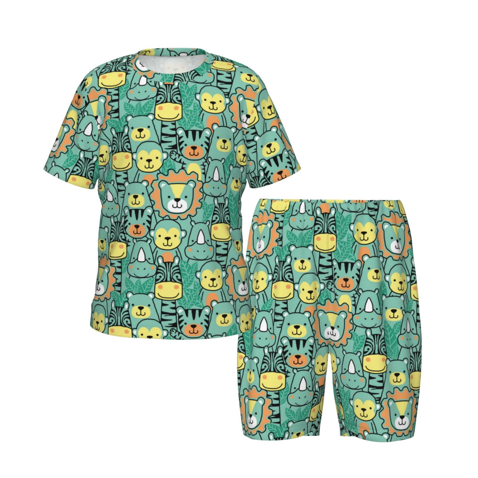 Boys Girls Pajamas Sets for Kids, Animals with Leaf Toddler Sleepwear ...