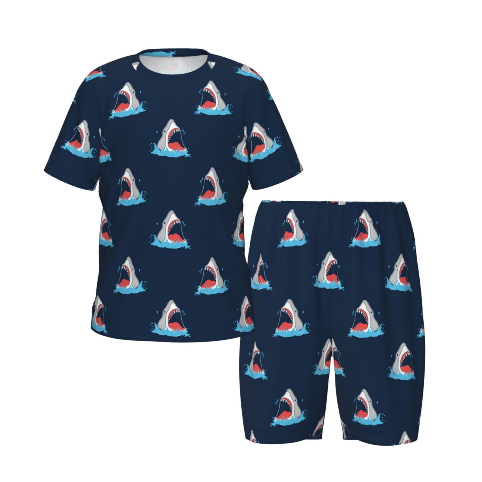 Boys Girls Pajamas Sets for Kids, Big Mouth Shark Toddler Sleepwear