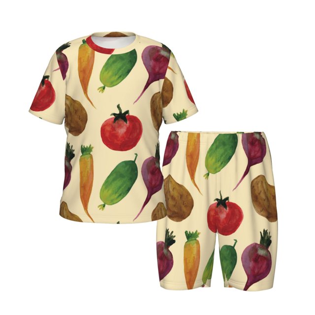 Boys Girls Pajamas Sets for Kids, Carrot onion potato Toddler Sleepwear