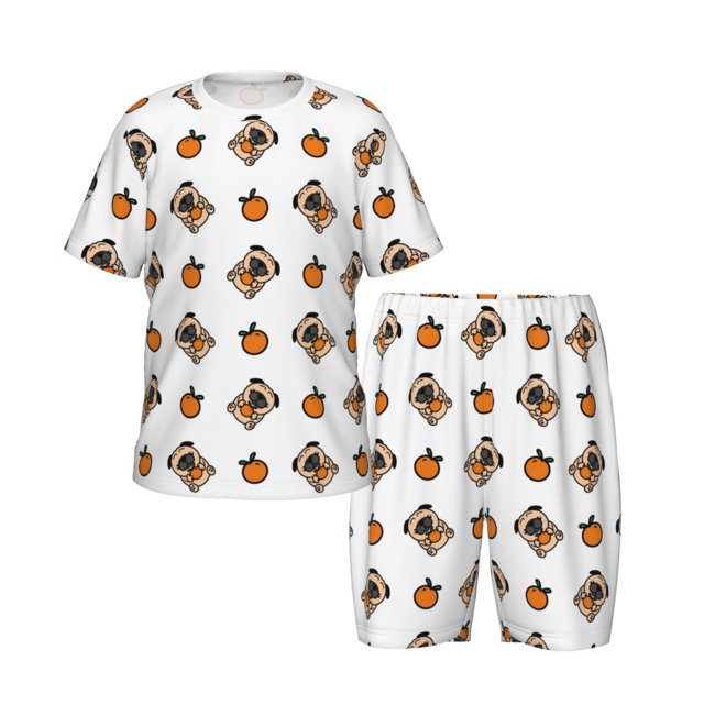 Boys Girls Pajamas Sets for Kids, Cute French Bulldog Orange Toddler