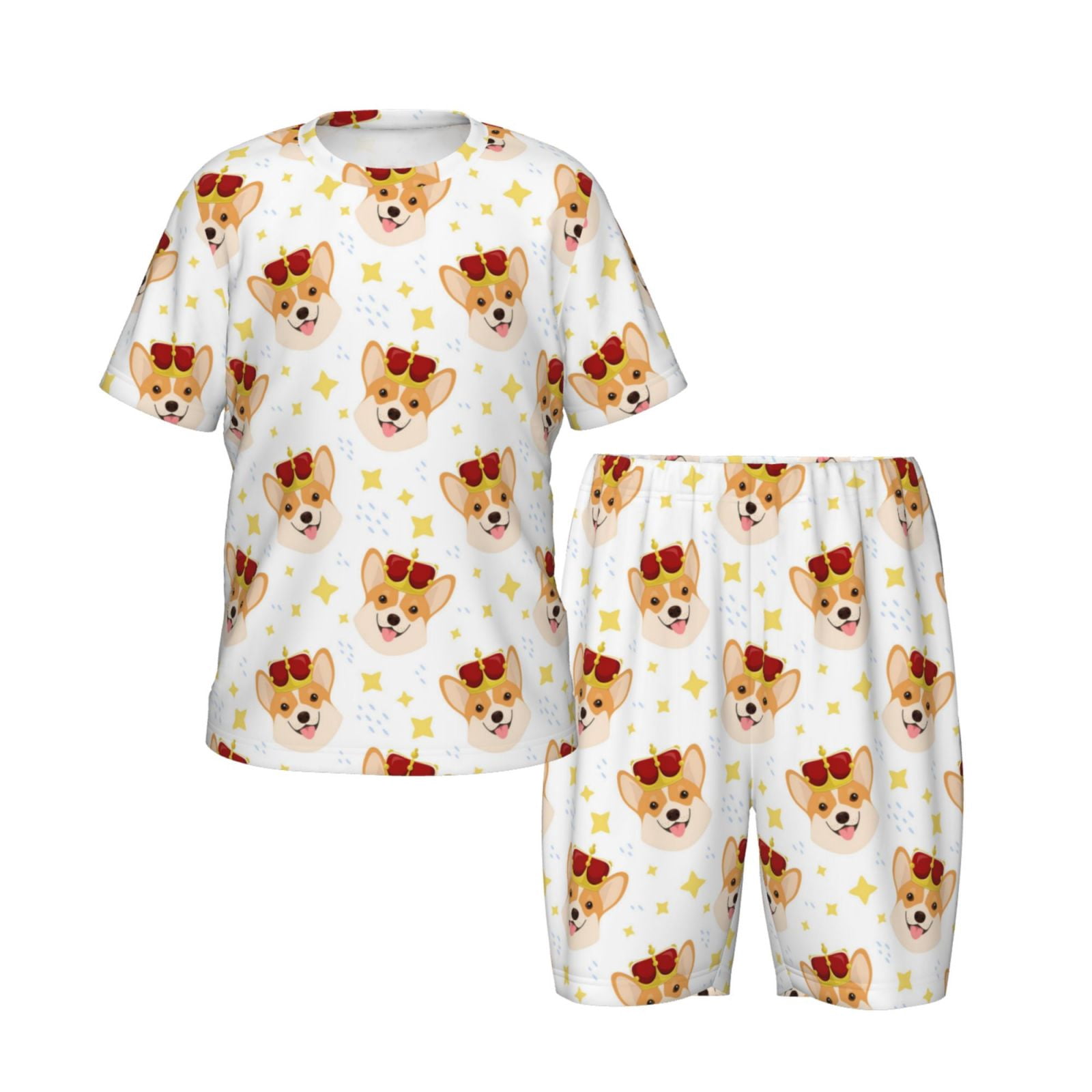 WDIRARA Men's Slogan Graphic 2 Piece Pajama Set Short Sleeve