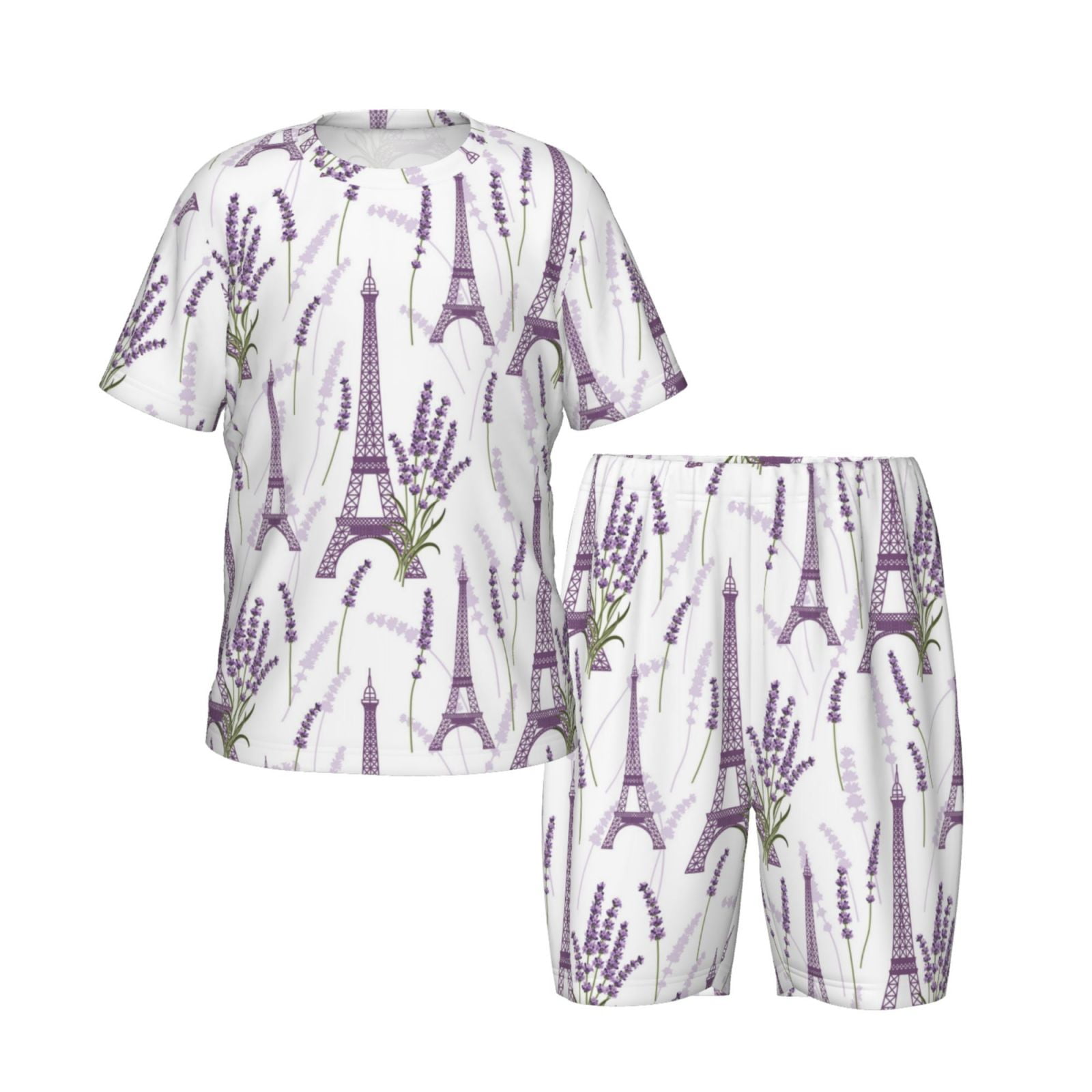 Boys Girls Pajamas Sets for Kids, Funny Lavender Flowers Toddler